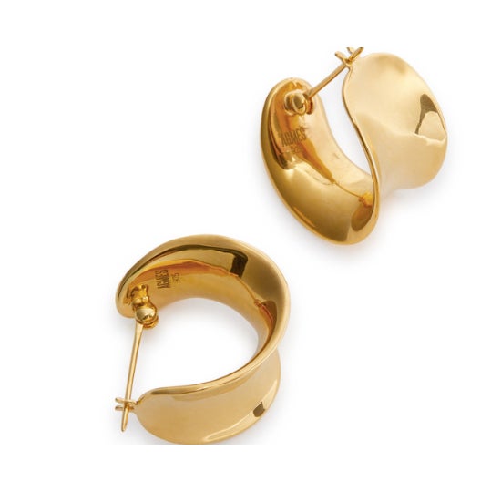 Agmes “Laila” Large Sculptural Hoops – 18k Gold Vermeil, Brand New, Never Worn, A Pair For Sale In Chicago - Image 6 of 6