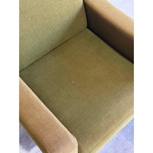 Textile Green Upholstered Lounge Chair Danish Mid-Century Modern 1960s For Sale - Image 7 of 11