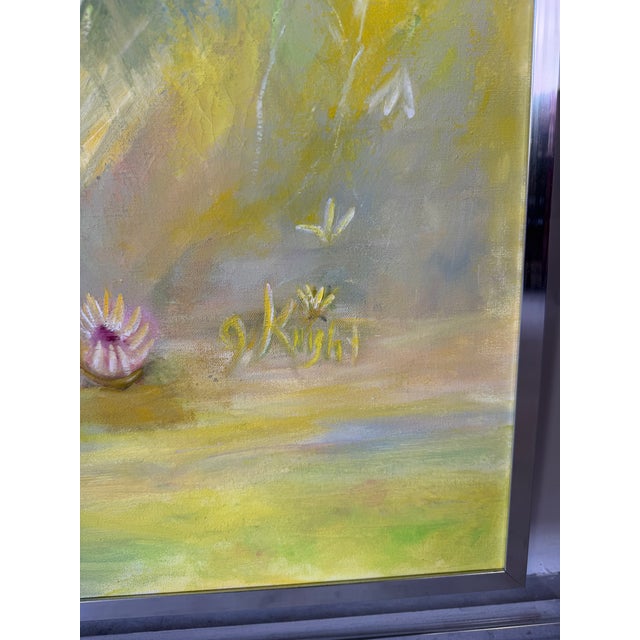 1970s Vintage Floral Still Life Oil Painting on Canvas – Framed For Sale - Image 9 of 10