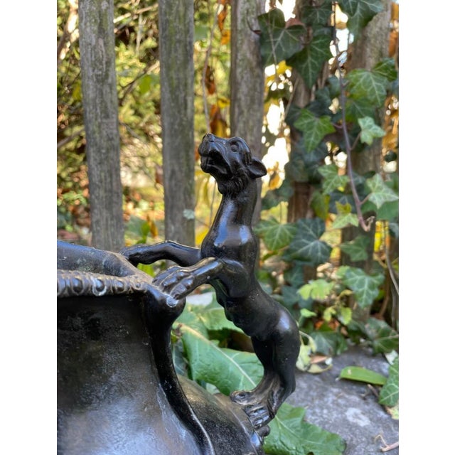 19th Century Italian Grand Tour Bronze Wine Vessel Askos with Panther Handle For Sale - Image 12 of 12