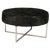 Mid-Century Modern Cow Hide Upholstered Round Bench For Sale