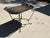 French Country Vintage Hand-Painted Metal Toleware Table With Wrought Iron Base For Sale - Image 3 of 4