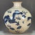 Chinese Vintage Chinese Crackle Glaze Blue & White "Dragon" Globular Vase (Apple Vase) For Sale - Image 3 of 9