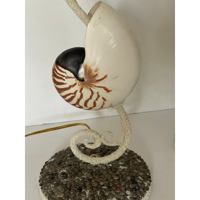 1950s Gorgeous Pair Mid Century Sea Shell Coastal Lamos For Sale - Image 5 of 5