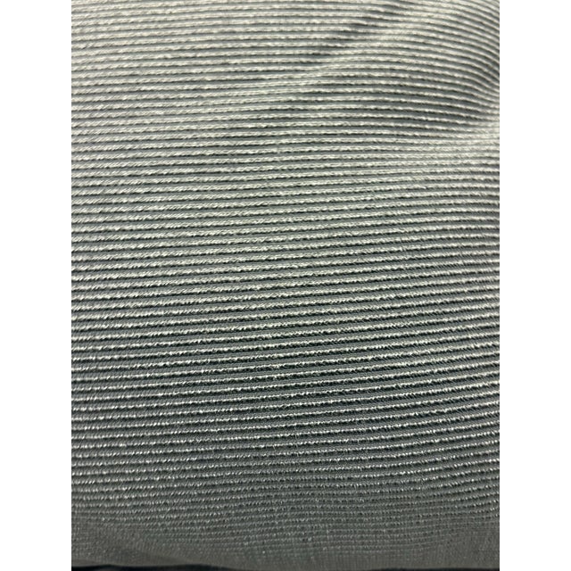 2020s Striated Blue With White Ticking Stripe Throw Pillows, Set of Three For Sale - Image 5 of 12