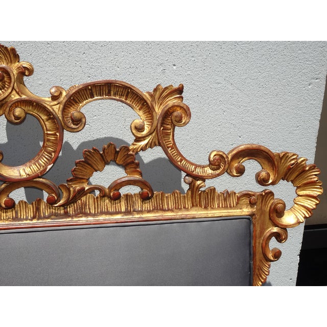Vintage Italian Rococo Ornate Gold Gilt King Headboard ~ Hollywood Regency For Sale - Image 9 of 14