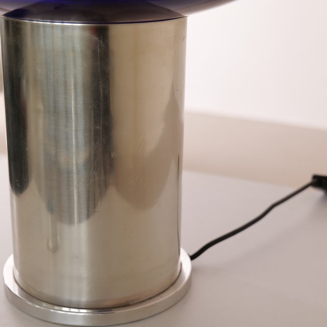 Space Age Cobalt Blue Glass Lamp from Doria Leuchten, 1970s For Sale - Image 8 of 10