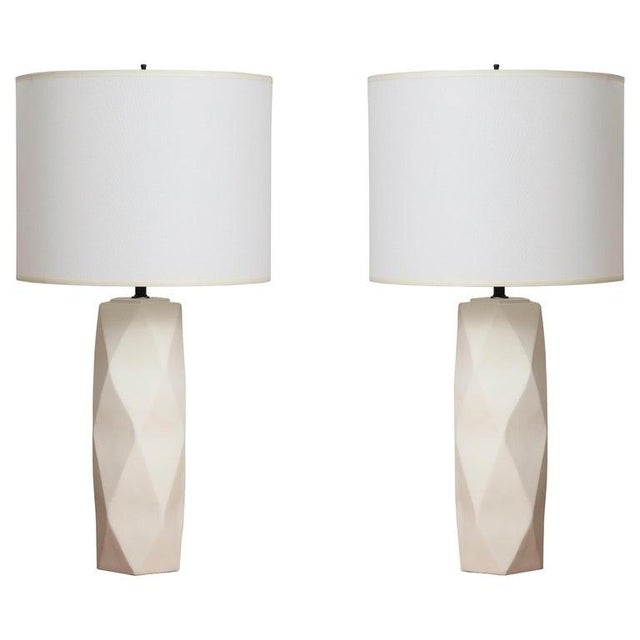 Bespoke Cubist Inspired Plaster Lamps - a Pair For Sale - Image 10 of 11