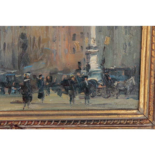 Alois Pfund (1876-1946) Oil on cardboard, framed Signed: A. Pfund Cityscape of Marienplatz in Munich Dimensions without...