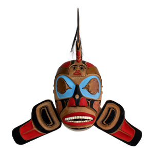 1970s Carved Wood Indian Mask From Pacific North West