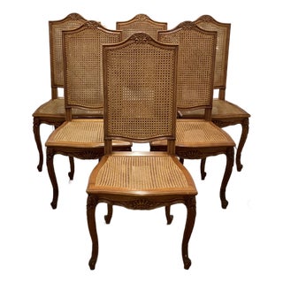 Classic French Double-Caned Dining Chairs/6 For Sale