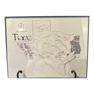 Framed Texas Map the Lord of Maps For Sale
