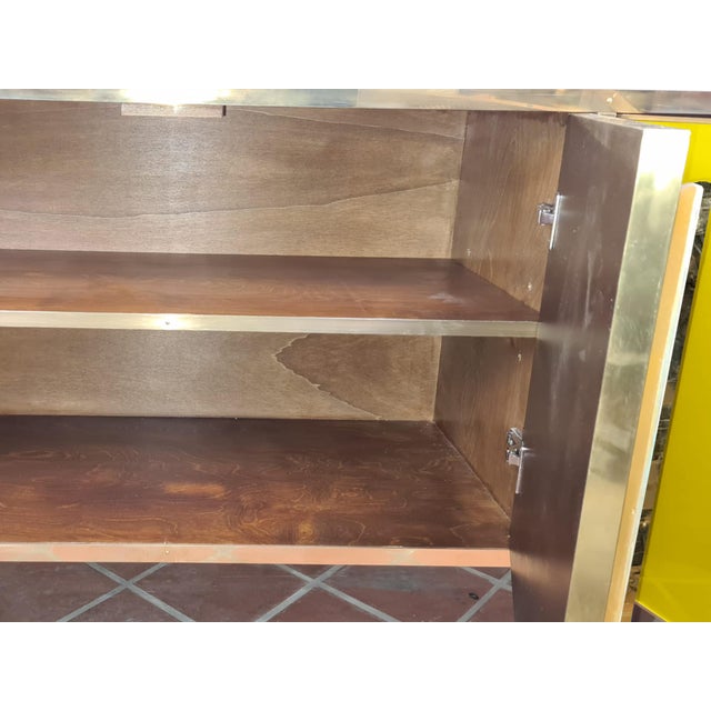 Yellow Four Door Sideboard with Murano Glass from Justfurnituress SRL For Sale - Image 4 of 6