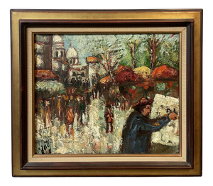 Henry Maurice d'Anty, Snow in Montmartre, 1950s, Oil on Canvas