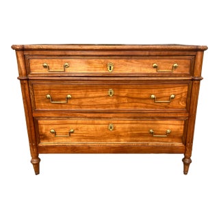 French 19th Century Louis XVI Solid Walnut Chest of Drawers For Sale