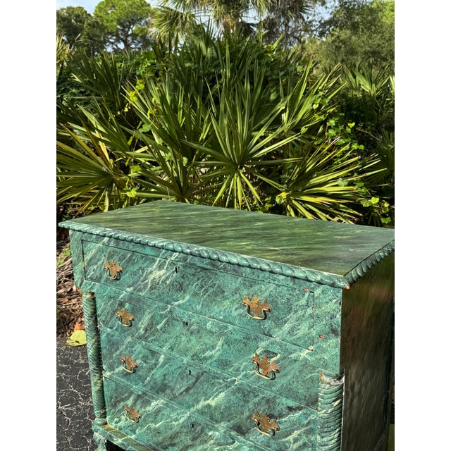 1920s Antique Faux Marble Painted Chest of Drawers For Sale - Image 5 of 8