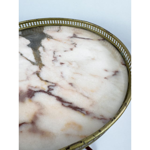 Early 20th Century French Vintage Gueridon Side Table With Marble Top For Sale - Image 9 of 13