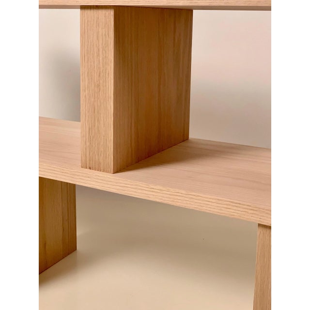 Wood Six Shelves 'Verticale' Polished Oak Shelving Unit For Sale - Image 7 of 9