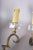 Metal Scrolled Brass Wall Sconces with Crystal Bobeches attributed to Jules Leleu, 1950s, Set of 2 For Sale - Image 7 of 11