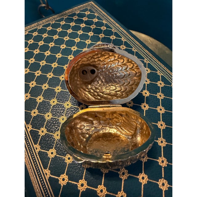 Judith Leiber Signed Judith Leiber 1980's Resting Quail Pill Box For Sale - Image 4 of 12