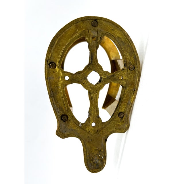 Metal Vintage Brass Horseshoe Wall Hat Holder & Hook – Western / Equestrian Style For Sale - Image 7 of 9