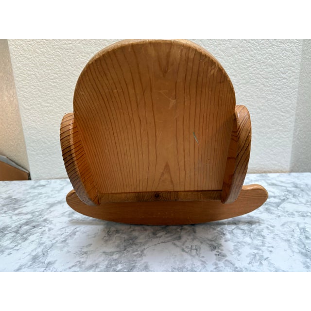 1970s Vintage Handcrafted Wooden Decor Cradle Vessel For Sale - Image 5 of 11