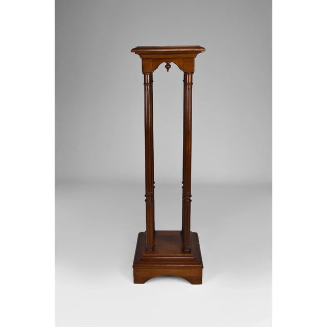 Brown 19th Century French Gothic Revival Walnut High Side Table For Sale - Image 8 of 18