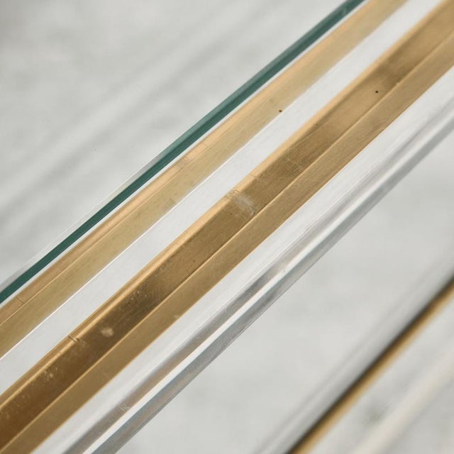 Metal Brass and Acrylic Glass Console Table from Fabian, 1970s For Sale - Image 7 of 18