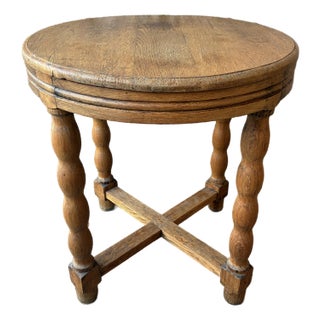 Mid 20th Century Round Wooden Side Table For Sale