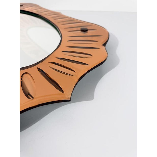 Vintage Italian Peach-Pink Crystal Mirror, 1950s For Sale - Image 13 of 18