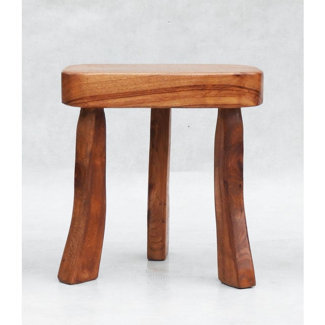 Wood French Elm Tripod Stool, 1970s For Sale - Image 7 of 10