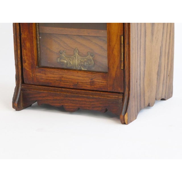 Brown Antique Oak Smokers Cabinet For Sale - Image 8 of 11