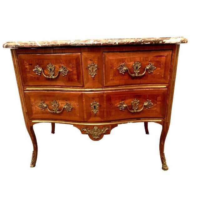 Louis XV Commode with Curved Front, 1700s For Sale - Image 9 of 14
