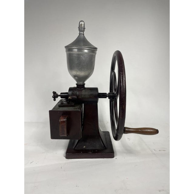 Antique Flywheel Coffee Grinder, 1890s For Sale - Image 12 of 16