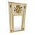 Monumental Newel French Louis XVI Style Painted & Gilt Trumeau Mirror With Musical Trophy Crest For Sale