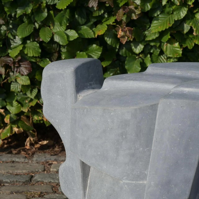 This abstract sculpture in Belgium bluestone was sculpted ‘en taille directe’ by the Belgian artist Jan Keustermans. The...