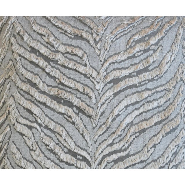 Designer Jim Thompson Animal Tiger Stripe Shag Velvet Feather/Down Pillow 21" Square For Sale - Image 4 of 9