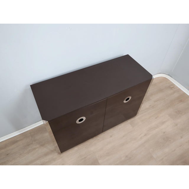 1970s Small Dark Brown Laminate & Chrome Sideboard from Mario Sabot, 1970s For Sale - Image 5 of 15