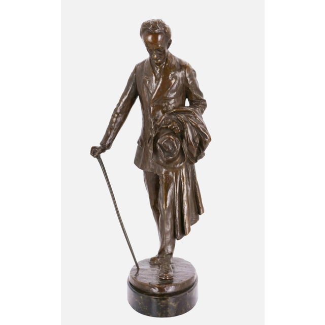 Brown Curt Gitschmann, Gerhart Hauptmann, 1912, Bronze For Sale - Image 8 of 13