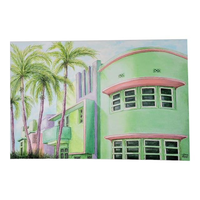 Deco Buildings in South Miami by Cynthia Geyer For Sale
