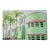 Palm Trees and Deco South Beach Miami Painting by Cynthia Geyer For Sale