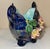 French Late 19th Century Barbotine Majolica Flowers and Cherries Cobalt Blue Footed Basket Jardiniere For Sale - Image 3 of 12