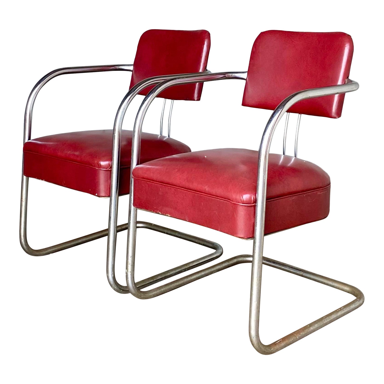 Vintage Mid-Century Authentic Chrome Barber Shop Waiting Chairs | Chairish