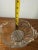 Vintage Clear Pressed Glass Serving Bowl Handles Etched Floral Console Dish For Sale - Image 9 of 11