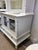Vintage White Painted Hutch Cabinet With Glass Doors For Sale - Image 4 of 12