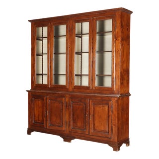 Walnut-Stained Fir Bookcase For Sale