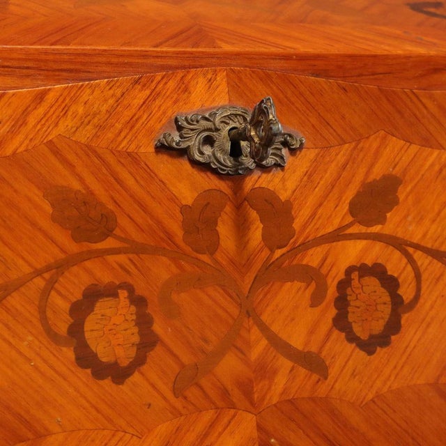 Wood Baroque Style Drop-Leaf Desk in Rosewood For Sale - Image 7 of 12