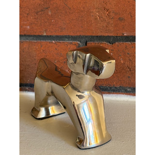 Metal Art Deco Style Polished Aluminum Dog Sculpture For Sale - Image 7 of 12