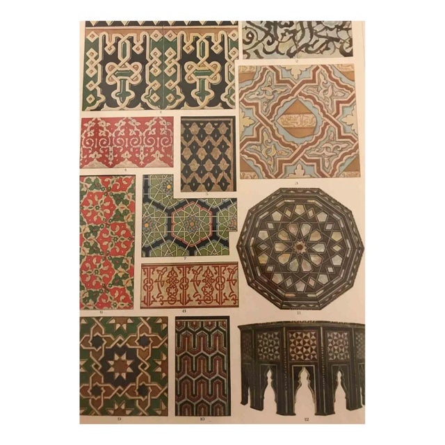 Decorative Motifs - Arabic Style is a print on ivory-colored paper realized by A. Alessio in the early 20th Century....