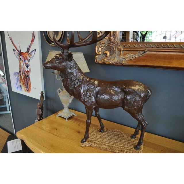 Stag Sculpture in Bronze For Sale - Image 6 of 13